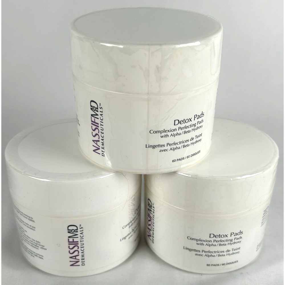 NassifMD Detox Pads Complexion Perfecting Lot Of 3 60 Count 180 Pads New Sealed